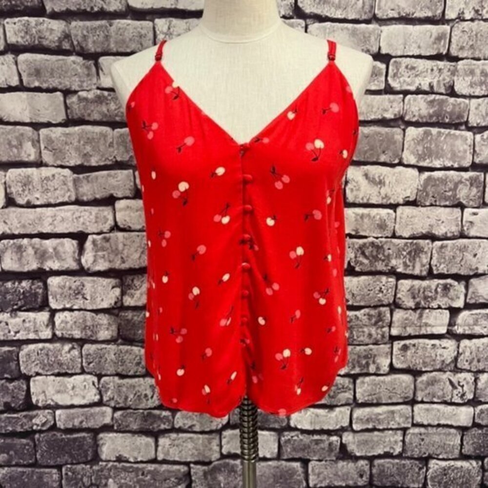 LOFT V-Neck Sleeveless Button Down Blouse Size Medium